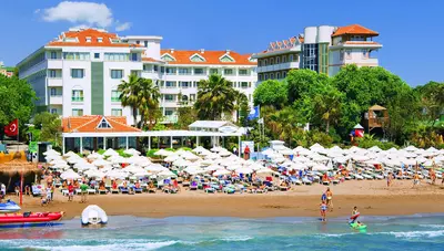 Turecko - Side - Hotel Side Bay - hotel pri pláži (budova vpravo) Turecko - Side - Hotel Side Bay - hotel pri pláži (budova vpravo)