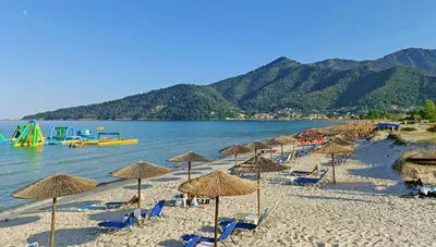 Thassos - Skala Panagia - pláž Golden beach Thassos - Skala Panagia - pláž Golden beach