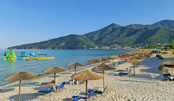 Thassos - Skala Panagia - pláž Golden beach