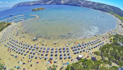 Chorvátsko - ostrov Rab - Lopar - Sahara Rab Sunny Hotel - pláž Chorvátsko - ostrov Rab - Lopar - Sahara Rab Sunny Hotel - pláž