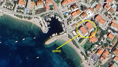 Chorvátsko - Vodice - Srima - apartmány Adria - poloha Chorvátsko - Vodice - Srima - apartmány Adria - poloha