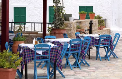 Grécko - Rhodos - Ostrov Chalki - taverna