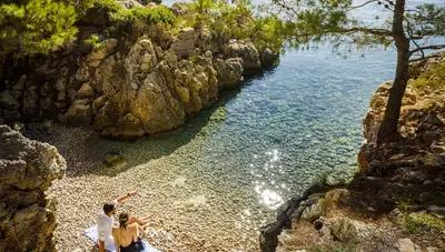 Chorvátsko - o.Rab - Suha Punta - Valamar Carolina Hotel & Villas - pláž Chorvátsko - o.Rab - Suha Punta - Valamar Carolina Hotel & Villas - pláž