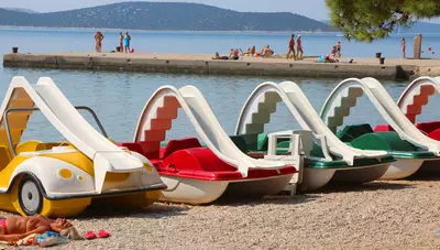 Chorvátsko - Vodice - požičovňa na pláži Chorvátsko - Vodice - požičovňa na pláži