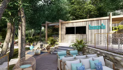 Chorvátsko - o.Rab - Suha Punta - Arba Resort - plážový bar Chorvátsko - o.Rab - Suha Punta - Arba Resort - plážový bar