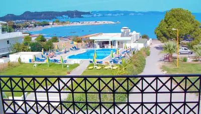 Rhodos - Faliraki - Štúdiá Elpida Beach - výhľad na more Rhodos - Faliraki - Štúdiá Elpida Beach - výhľad na more