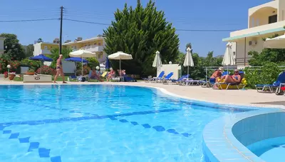 Rhodos - Faliraki - Štúdiá Elpida Beach - bazén Rhodos - Faliraki - Štúdiá Elpida Beach - bazén