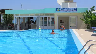 Rhodos - Faliraki - Štúdiá Elpida Beach - bazén Rhodos - Faliraki - Štúdiá Elpida Beach - bazén