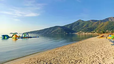Thassos - Skala Panagia - pláž Golden beach Thassos - Skala Panagia - pláž Golden beach