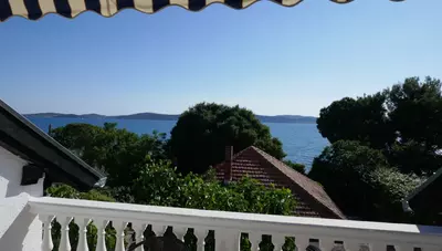 Chorvátsko - Zadar - Bibinje - Villa Sun - balkón - výhľad Chorvátsko - Zadar - Bibinje - Villa Sun - balkón - výhľad