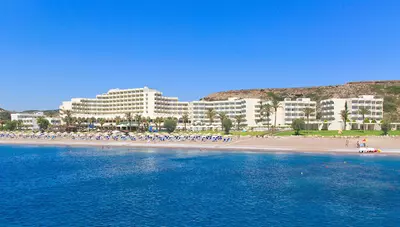 Rhodos - Faliraki - Hotel Rhodos Palladium - pohľad z mora