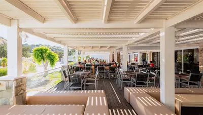 Rhodos - Kolymbia - Hotel Delfinia Resort - vonkajšia reštaurácia Rhodos - Kolymbia - Hotel Delfinia Resort - vonkajšia reštaurácia