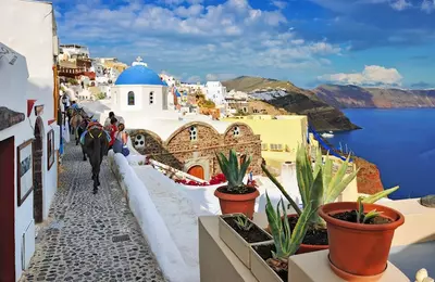 Santorini - ulička na ostrove