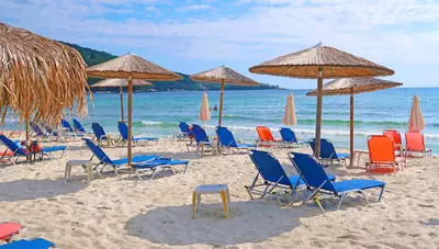 Thassos - Skala Panagia - pláž Golden beach Thassos - Skala Panagia - pláž Golden beach