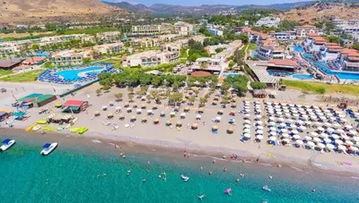 Rhodos - Lardos - Hotel Sun Beach - pláž a hotel Rhodos - Lardos - Hotel Sun Beach - pláž a hotel