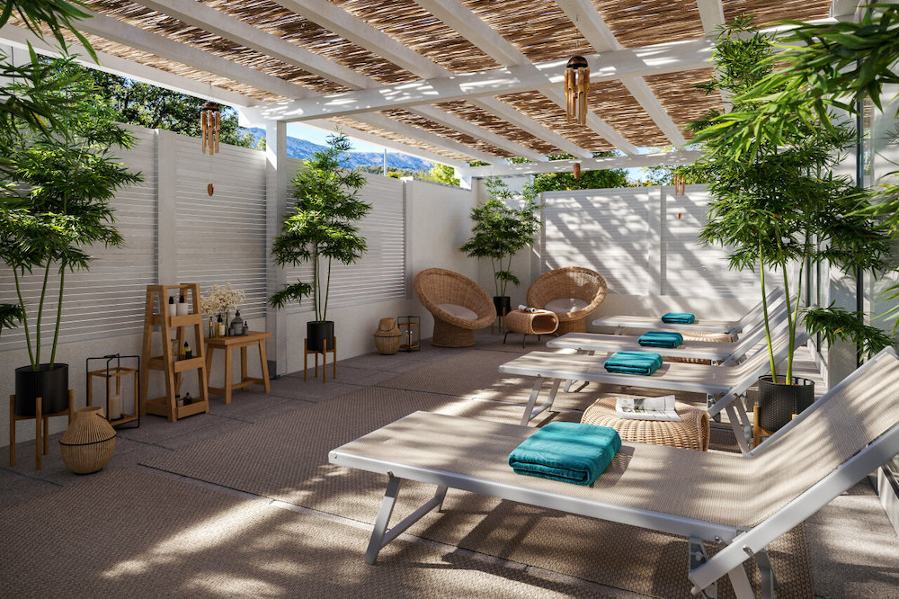 Chorvátsko - ostrov Krk - Baška - hotel Corinthia Baška - welness centrum - terasa